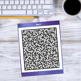 Maze Puzzel Vier Paarse | Activiteit Kaarten