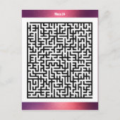 Maze Puzzel vierentwintig rood | Activiteit Kaarte Briefkaart (Voorkant)