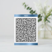 Maze Puzzle 20 Blue | ActiviteitenKaarten Briefkaart (Staand voorkant)