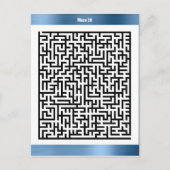 Maze Puzzle 20 Blue | ActiviteitenKaarten Briefkaart (Voorkant)