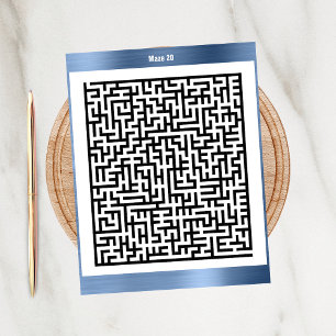 Maze Puzzle 20 Blue   ActiviteitenKaarten Briefkaart