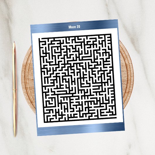 Maze Puzzle 20 Blue | ActiviteitenKaarten Briefkaart