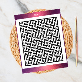Maze Puzzle 21 Red | ActiviteitenKaarten Briefkaart