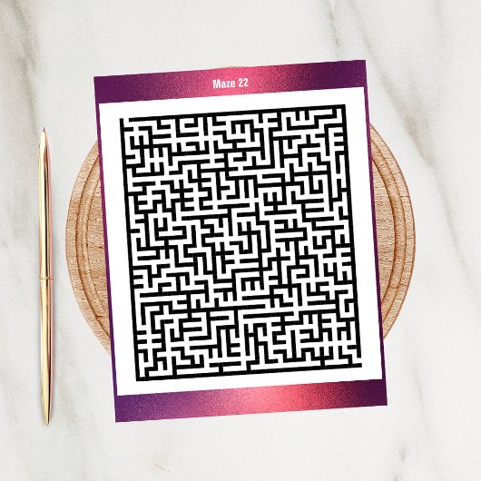 Maze Puzzle 22 Red | ActiviteitenKaarten Briefkaart