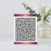 Maze Puzzle 22 Red | ActiviteitenKaarten Briefkaart (Staand voorkant)