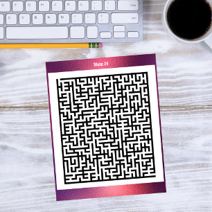 Maze Puzzle 24 Red   Activiteitenkaarten Briefkaart