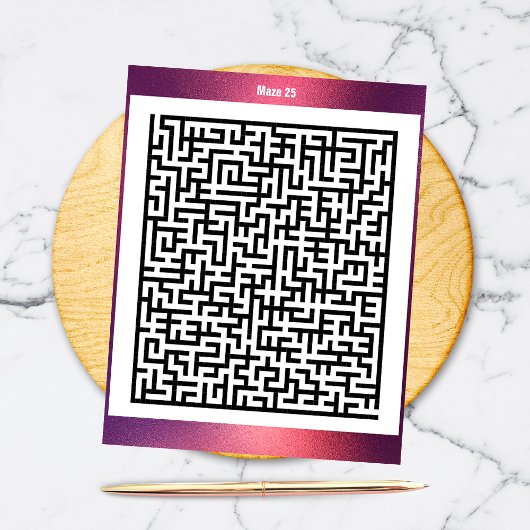 Maze Puzzle 25 Red | ActiviteitenKaarten Briefkaart