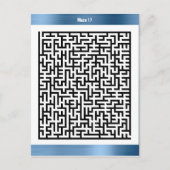Maze Puzzle 70 Blue | ActiviteitenKaarten Briefkaart (Voorkant)