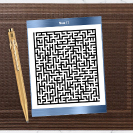 Maze Puzzle 70 Blue | ActiviteitenKaarten Briefkaart