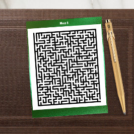 Maze Puzzle Eight Green | ActiviteitenKaarten Briefkaart