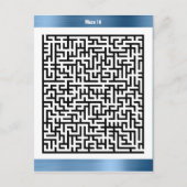 Maze Puzzle Eighteen Blue | ActiviteitenKaarten Briefkaart (Voorkant)