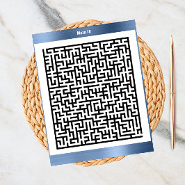 Maze Puzzle Eighteen Blue | ActiviteitenKaarten Briefkaart