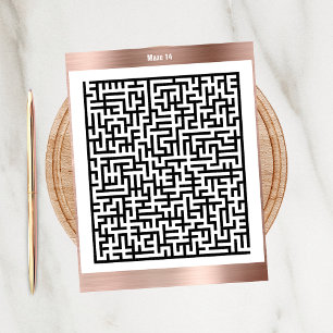 Maze Puzzle Fourteen Copper   ActiviteitenKaarten Briefkaart