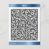 Maze Puzzle Nineteen Blue | ActiviteitenKaarten Briefkaart (Voorkant)