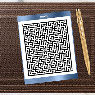 Maze Puzzle Nineteen Blue   ActiviteitenKaarten Briefkaart