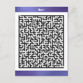Maze Puzzle One Paars | ActiviteitenKaarten Briefkaart (Voorkant)