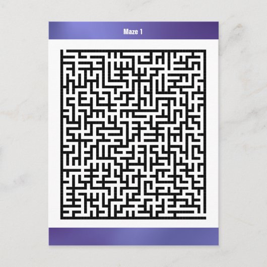 Maze Puzzle One Paars | ActiviteitenKaarten Briefkaart (Voorkant)