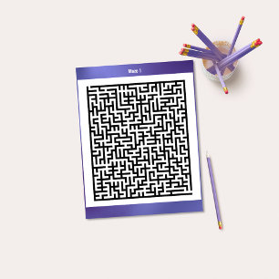 Maze Puzzle One Paars   ActiviteitenKaarten Briefkaart