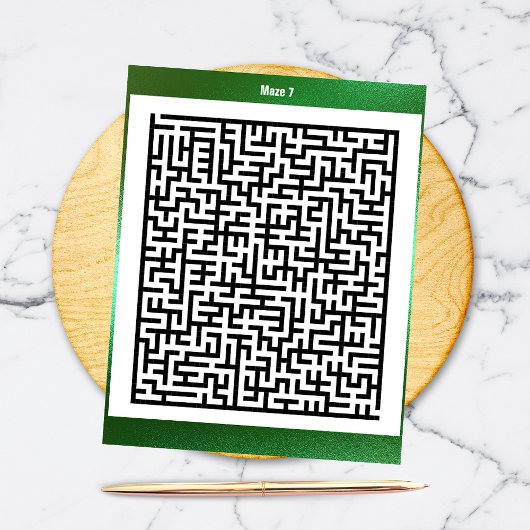 Maze Puzzle Seven Green | ActiviteitenKaarten Briefkaart