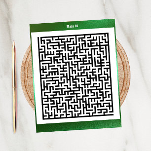 Maze Puzzle Ten Green   ActiviteitenKaarten Briefkaart
