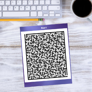 Maze Puzzle Vier Paars   Activiteitenkaarten Briefkaart