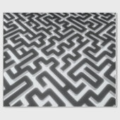 Maze Silver Black Cadeaupapier (Vlak)