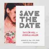 Maze Typografie Foto Opslaan van de datum Aankondiging (Voorkant / Achterkant)