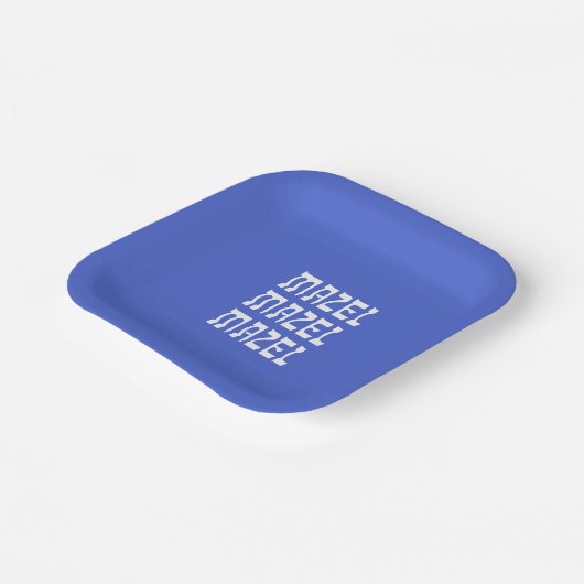 Mazel Mazel Mazel Hanukkah Blue Paper Bord (Gebogen)
