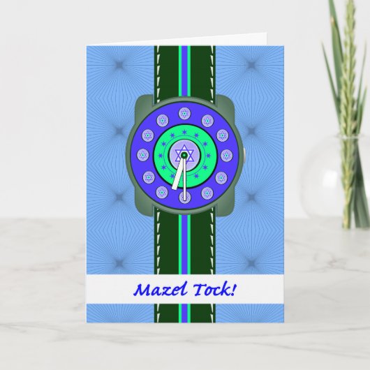 Mazel Tock! Mazel Tov op Bar Mitzvah, Star Watch Kaart (Voorkant)