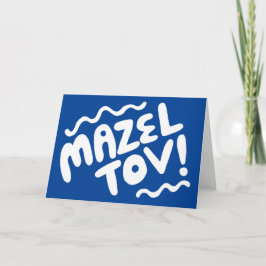 MAZEL TOV BAR BAT MITZVAH Aanpasbaar Modern Blauw Kaart