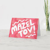 MAZEL TOV BAR BAT MITZVAH Aanpasbaar Modern Gegolf Kaart (Voorkant)