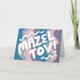 MAZEL TOV BAR BAT MITZVAH Aanpasbaar Modern Golfpa Kaart