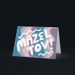 MAZEL TOV BAR BAT MITZVAH Aanpasbare Moderne Golve Kaart<br><div class="desc">Handgetekende tekst door mij voor jou. Voeg je eigen tekst toe aan de binnenkant van de kaart of verander de achtergrondkleuren. Voor meer ontwerpen en kleuren, kijk in mijn winkel! Of laat me weten als je iets op maat wilt. Ik heb ook bijpassend inpakpapier en natuurlijk zowel Bar als Bat...</div>