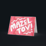 MAZEL TOV BAR BAT MITZVAH Aanpasbare Moderne Golve Kaart<br><div class="desc">Handgetekende tekst door mij voor jou. Voeg je eigen tekst toe aan de binnenkant van de kaart of verander de achtergrondkleuren. Voor meer ontwerpen en kleuren, kijk in mijn winkel! Of laat me weten als je iets op maat wilt. Ik heb ook bijpassend inpakpapier en natuurlijk zowel Bar als Bat...</div>