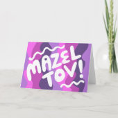 MAZEL TOV BAR BAT MITZVAH Aanpasbare Moderne Golve Kaart (Voorkant)