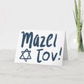 MAZEL TOV BAR BAT MITZVAH  Blauwe Verf Kaart (Voorkant)