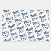 MAZEL TOV Bar Bat Mitzvah Handlettered Joods Blauw Inpakpapier Vel (Voorkant 2)