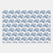 MAZEL TOV Bar Bat Mitzvah Handlettered Joods Blauw Inpakpapier Vel (Voorkant 2)