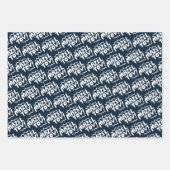 MAZEL TOV Bar Bat Mitzvah Handlettered Joods Blauw Inpakpapier Vel (Voorkant 2)