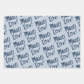 MAZEL TOV Bar Bat Mitzvah Handlettered Joods Blauw Inpakpapier Vel (Voorkant 3)