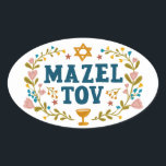MAZEL TOV BAR BAT MITZVAH Joods aanpasbaar  Ovale Sticker<br><div class="desc">Handgetekende tekst voor jou. Geweldig voor een bar of bat mitswa of joodse bruiloft of ander evenement. Voor meer ontwerpen en kleuren,  kijk in mijn winkel! Of laat me weten of je iets op maat wilt. Vraag het als je niet vindt wat je nodig hebt! :)</div>