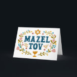MAZEL TOV BAR BAT MITZVAH Joods  Kaart<br><div class="desc">Hand getekende tekst door mij voor u. Geweldig voor een bar of bat mitswa of joodse bruiloft of andere gebeurtenis. Voeg je eigen tekst toe aan de binnenkant van de kaart of wijzig de achtergrondkleuren. Voor meer design en kleuren check mijn shop! Of laat het me weten als je iets...</div>