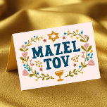 MAZEL TOV BAR BAT MITZVAH Joods  Kaart<br><div class="desc">Hand getekende tekst door mij voor u. Geweldig voor een bar of bat mitswa of joodse bruiloft of andere gebeurtenis. Voeg je eigen tekst toe aan de binnenkant van de kaart of wijzig de achtergrondkleuren. Voor meer design en kleuren check mijn shop! Of laat het me weten als je iets...</div>