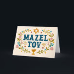 MAZEL TOV BAR BAT MITZVAH Joods  Kaart<br><div class="desc">Hand getekende tekst door mij voor u. Geweldig voor een bar of bat mitswa of joodse bruiloft of andere gebeurtenis. Voeg je eigen tekst toe aan de binnenkant van de kaart of wijzig de achtergrondkleuren. Voor meer design en kleuren check mijn shop! Of laat het me weten als je iets...</div>