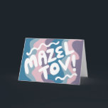 MAZEL TOV BAR BAT MITZVAH  Modern Wavy Kaart<br><div class="desc">Hand getekende tekst door mij voor jou. Voeg je eigen tekst toe aan de binnenkant van de kaart of verander de achtergrondkleuren. Kijk voor meer design en kleuren in mijn winkel! Of laat het me weten als je iets op maat wilt. Ik heb ook bijpassend inpakpapier en natuurlijk zowel Bar...</div>