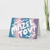 MAZEL TOV BAR BAT MITZVAH  Modern Wavy Kaart (Voorkant)