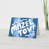 MAZEL TOV BAR BAT MITZVAH  Modern Wavy Kaart (Voorkant)