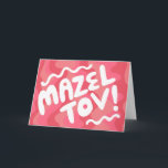 MAZEL TOV BAR BAT MITZVAH  Modern Wavy Kaart<br><div class="desc">Hand getekende tekst door mij voor jou. Voeg je eigen tekst toe aan de binnenkant van de kaart of verander de achtergrondkleuren. Kijk voor meer design en kleuren in mijn winkel! Of laat het me weten als je iets op maat wilt. Ik heb ook bijpassend inpakpapier en natuurlijk zowel Bar...</div>