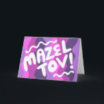 MAZEL TOV BAR BAT MITZVAH  Modern Wavy Kaart<br><div class="desc">Hand getekende tekst door mij voor jou. Voeg je eigen tekst toe aan de binnenkant van de kaart of verander de achtergrondkleuren. Kijk voor meer design en kleuren in mijn winkel! Of laat het me weten als je iets op maat wilt. Ik heb ook bijpassend inpakpapier en natuurlijk zowel Bar...</div>