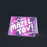 MAZEL TOV BAR BAT MITZVAH  Modern Wavy Kaart<br><div class="desc">Hand getekende tekst door mij voor jou. Voeg je eigen tekst toe aan de binnenkant van de kaart of verander de achtergrondkleuren. Kijk voor meer design en kleuren in mijn winkel! Of laat het me weten als je iets op maat wilt. Ik heb ook bijpassend inpakpapier en natuurlijk zowel Bar...</div>